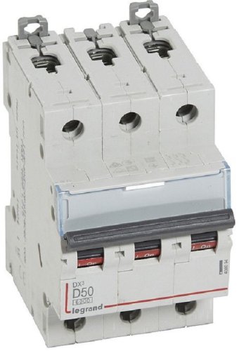 Выключатель автоматический Legrand DX3-E 6000 3п 50А D 10кА картинка